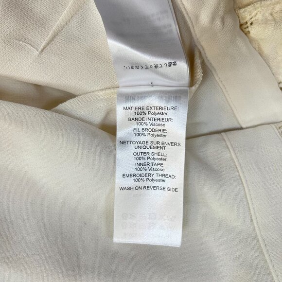 $655 NWT SEE BY CHLOÉ Embroidery Mini Dress Cream Size 40 Pleated Sleeves - Picture 12 of 13